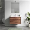 Parama Mobile bagno sospeso 80cm due cassetti apertura push&pull rovere barok con lavabo | Galdor