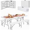 Set Tavolo con 2 Panche Pieghevoli a Valigia 180 cm - Quattro Stagioni