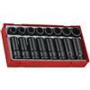 Teng Tools TT9120D - Set di chiavi a bussola a impatto regolare e profondo, 16 pezzi, attacco da 1/2, 6 punti