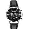 Bulova Classic Aerojet 96B262 - Orologio Cronometro Design - Cinturino In Pelle - Uomo - Nero