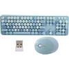 Sxhlseller 2.4 Ghz Tastiera Mouse Kit Wireless, 104 tasti Tastiera e mouse Set Supporto Ergonomia Tastiera desktop da ufficio per computer/PC/laptop (Colore misto blu)