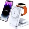 HYDGYC Stazione di ricarica 3 in 1 per dispositivi Apple, supporto magnetico wireless veloce con luce notturna, tappetino di ricarica portatile per iPhone 17 16 15 14 13 12 Air Pro Max Plus/Apple Watch