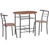 Set Tavolo Moderno Con 2 Sedie Per Sala Da Pranzo, Set 3 Pezzi Mobili Salvaspazio Da Cucina, Balcone, Ristorante O Bar, Marrone E Nero