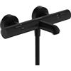 hansgrohe Ecostat Fine - Miscelatore termostatico per vasca esterno, Rubinetto termostatico con blocco di sicurezza (SafetyStop) a 40° C, Termostato per vasca, 2 utenze, nero opaco, 13325670