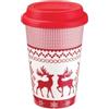 Baule Volante Fior di Loto Mug to go bianca renna in ceramica con tappo in silicone - con scatola 450 g