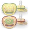 PHILIPS AVENT SUCCHIETTI AIR 0-6M GIALLO E ARANCIONE CON DISEGNI FORI EXTRA LARGE 2 PEZZI
