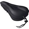 Zacro Coprisella in gel per il sedile della bicicletta, per interni, con protezione impermeabile per sella, rivestimento imbottito perfetto per uomini, donne e bambini, nero, 28 cm x 19 cm