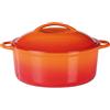 GSW Shadow 717243 Pentola con coperchio, capienza 4 l, in ghisa, arancione e crema, 24 cm
