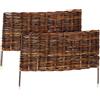 Relaxdays Bordura in salice, Set 2 pz, per aiuole e Giardini, 30×60 cm, da infilare, Marrone