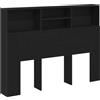 vidaXL Mobile con testiera in rovere nero 140 x 19 x 103,5 cm
