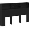 vidaXL Mobile testiera look rovere nero 160 x 19 x 103,5 cm