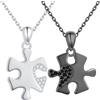 HOOHWE Collana a forma di cuore per coppie, in argento Sterling 925, coppia di catenine per partner, regalo di San Valentino, per uomo e donna