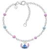 Disney Bracciale Lilo & Stitch per Bambine e Ragazze in Argento, Lunghezza 12-14cm, Gioielli