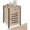 tectake® Comodino Camera da Letto 40x42x60,5cm, Tavolino da Letto o Tavolino da Divano con Cassetto e Scomparto con Magnete, Mobiletto Salvaspazio per Libri, Fiori, Sveglia - Legno Industriale Chiaro