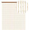 PALUPLUS Tenda a Corda di Carta Antimosche colore Beige, misura 120x240 cm, Tenda con asta in Legno per porte e finestre, moschiera a pannello, 62 catenelle a caduta, zanzariera per insetti -8790F -2