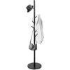 Bayt Attaccapanni da Terra Regolabile 175 cm - Appendiabiti Verticale in Legno Nero con 8 Ganci e Base Rotonda, Design Moderno e Salvaspazio per Ingresso, Camera o Ufficio