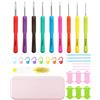 OulQinyhome Set di uncinetti con scatola, 9 pezzi (2,0-6,0 mm) - Uncinetti ergonomici con impugnatura morbida, accessori per uncinetto per principianti e hobbisti