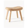 Westwing Collection Sgabello imbottito in teddy con gambe in legno Wing