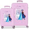 Disney Frozen In This Together Lilla Set di Bagagli 46x65x23 cm Rigido ABS Chiusura a Combinazione Laterale 91L 5.6kg 4 Doppie Ruote Bagaglio a Mano