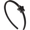 Righe e Pois - Cerchietto per capelli bambina rigido con copertura glitterata e stella glitter laterale con bordatura in borchiette - confezione da 1 Hairband bimba (Nero, Bambina)