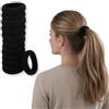 Righe e Pois Elastici Per Capelli Donna Spesso In Cotone Senza Cuciture - Set da 12 Fermacoda in Spugna Di Cotone Made In Italy (Nero)