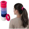 Righe e Pois Elastici Per Capelli Donna Spesso In Cotone Senza Cuciture - Set da 12 Fermacoda in Spugna Di Cotone Made In Italy (Color)