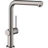 hansgrohe Talis M54 - Rubinetto da cucina (1 getto), Miscelatore cucina con altezza bocca 270 mm, Rubinetto monocomando con bocca girevole, cromo nero spazzolato, 72840340
