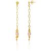 LUXURY MILANO Orecchini dream in argento con pietra rosa e fiorellini