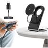 BHHB Caricatore Wireless iphone 15W Magnetico Veloce Ricarica Wireless Stazione con Adattatore 20W QC 3.0 Compatibile Con iPhone 15/14/13/12/11/XS/X/8 Serie, AirPods 2/3/Pro, Nero