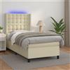 vidaXL Giroletto a Molle con Materasso e LED Crema 90x190cm Similpelle letto vidaXL