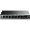 TP-Link Switch Gigabit TL-SG108PE Easy Smart con 4 porte PoE+ (64 watt, porte RJ-45 schermate, IEEE-802.3af/at, configurazione semplice, senza ventola), nero/antracite, 8 porte PoE Smart