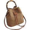 INKTUS Borsa di Paglia Intrecciata Borse In Paglia Intrecciata Borsa A Secchiello Da Donna Borsa A Tracolla Da Spiaggia Estiva Per Donna Borse A Tracolla Da Viaggio Retrò Estate Spiaggia Borsa ( Blue : Blu ,