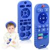 AiTuiTui Silicone Giochi Bambini per 3 6 9 12 Mesi, Telecomando Dentizione Neonato con Clip Ciuccio e Pulsanti Premibili, Giocattoli Sensoriali di Qualità Alimentare, Regali per Bambini Autistici