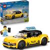 LEGO City Yellow Taxi Cab Toy - EV Car Model Kit w/ 2 Minifigures & Removable Roof - Fine Motor Skills Set - Small Birthday Gift Idea for 5+ Year Old Boys - 60487