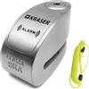 KRASER KR10S Blocaddisco Moto con Allarme 120dB, Doppia Chiusura ø10mm, Omologato SRA, Serratura Alta Sicurezza Antistrappo, Impermeabile, Filo Promemoria, Lucchetto Antifurto per Moto Blocca Disco