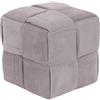Dimo Pouf Brady in Velluto a Coste Intrecciato, Grigio Chiaro