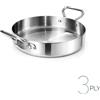 AGNELLI Tegame Aluinox 3PLY con 2 Manici Inox 28x6 Cm