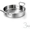 AGNELLI Tegame Aluinox Martellato 3PLY 28x6 Cm on 2 Maniglie in Acciaio Inox