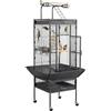 Yaheetech Gabbia Uccelli Ruote Piedistallo 65,5 × 65,5 × 156 cm Nera