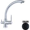 Miscelatore 3 vie TICINO per purificatore Colore Granito Nero