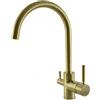 Miscelatore 3 vie con acque separate ADIGE per purificatori Colore Ottone Spazzolato