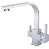 Miscelatore 3 vie PIATTO cromato per purificatore
