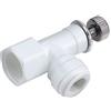 Regolatore di flusso a squadra F. 1/4" x 1/4" tubo