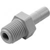 Raccordo innesto rapido diritto filetto conico BSPT M. dn 3/8" x 1/2" codolo