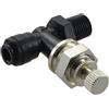 Regolatore di flusso diritto filetto M. 1/4" x tubo Ø 6 mm da pannello