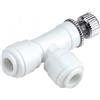 Regolatore di flusso a squadra Ø 1/4" x 1/4"