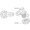 Raccordo troppo pieno dn 3/8" con portagomma