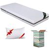 EVERGREENWEB MATERASSI & BEDS EVERGREENWEB - Materasso Singolo 90x200 Alto 18 cm con CUSCINO in Memory Foam INCLUSO Lastra in Poliuretano Ortopedico Rivestimento SFODERABILE e Lavabile Effetto MASSAGGIANTE per Reti e Letti Singoli