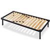 EVERGREENWEB MATERASSI & BEDS EVERGREENWEB - Rete Singola 90x195 a Doghe in Legno per TAGLIE FORTI XXL Rinforzata con Doppia Struttura in Ferro + Regolatori Zona Lombare 4 Gambe Smontabili Base da Incasso x tutti Letti e Materassi