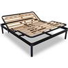 EVERGREENWEB MATERASSI & BEDS EVERGREENWEB - Rete Matrimoniale ELETTRICA 160x195 a Doghe in Legno TAGLIE FORTI XXL alzata MOTORIZZATA Rinforzata Doppia Struttura in Ferro + 5 Gambe Smontabili, Base da Incasso per Letti e Materassi